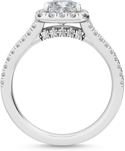 خاتم خطوبة على شكل كمثرى من الذهب الأبيض 1-5 قيراط (ctw) من الألماس من LAB GROWN [اللون E-F، الوضوح VS2-SI1] in Saudi Arabia