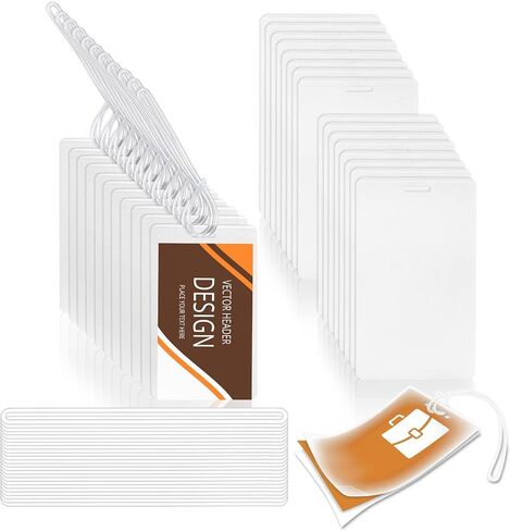 200 Pieces 2 1/2" x 4 1/4" Luggage Tag Laminating Pouches 5 Mil Laminating Pouch Clear Luggage Tags with Slot Hole Thermal Laminate Pouch Tags Kit for Pass Cards Student ID Cards (5Mil) in Saudi Arabia