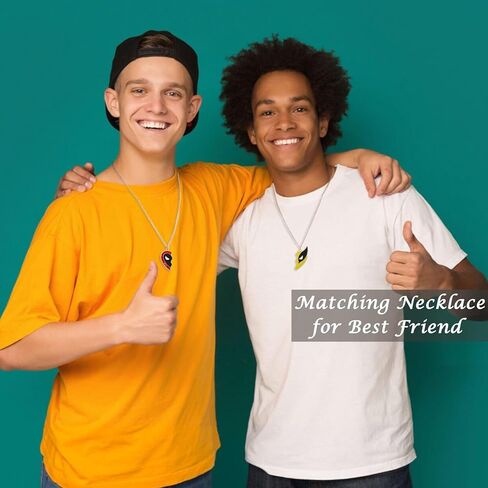 ملكة جمال الوردي D & W مطابقة قلادة أفضل صديق قلادة للرجال النساء، BFF القلائد الصداقة لمدة 2 نصف القلب معلقة أنماط الكرتون مجوهرات للأصدقاء الأزواج المشجعين الهدايا in Kuwait