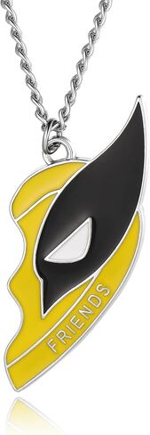 ملكة جمال الوردي D & W مطابقة قلادة أفضل صديق قلادة للرجال النساء، BFF القلائد الصداقة لمدة 2 نصف القلب معلقة أنماط الكرتون مجوهرات للأصدقاء الأزواج المشجعين الهدايا in Kuwait