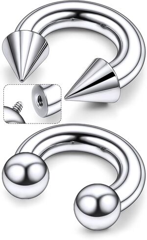 F136 Titanium 16/14/12/8/4/2g Septum Ring Gauge Earrings Lip Rings Prince Albert Jewelry Internally Threaded Horseshoe Hoop Piercings in Saudi Arabia