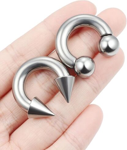 F136 Titanium 16/14/12/8/4/2g Septum Ring Gauge Earrings Lip Rings Prince Albert Jewelry Internally Threaded Horseshoe Hoop Piercings in Saudi Arabia