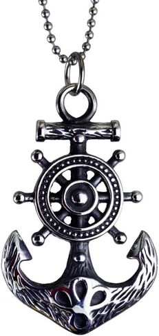 HSQYJ Men's One Percent 1% Stainless Steel Necklace Unique Men's Cool Pendant Motorcycle Biker Charm Chain Necklaces for Men in Saudi Arabia