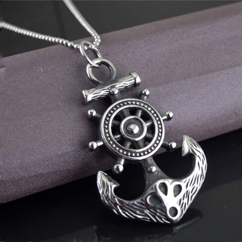 HSQYJ Men's One Percent 1% Stainless Steel Necklace Unique Men's Cool Pendant Motorcycle Biker Charm Chain Necklaces for Men in Saudi Arabia