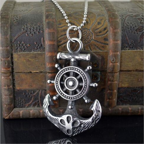 HSQYJ Men's One Percent 1% Stainless Steel Necklace Unique Men's Cool Pendant Motorcycle Biker Charm Chain Necklaces for Men in Saudi Arabia