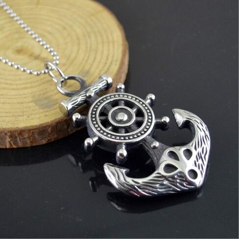 HSQYJ Men's One Percent 1% Stainless Steel Necklace Unique Men's Cool Pendant Motorcycle Biker Charm Chain Necklaces for Men in Saudi Arabia