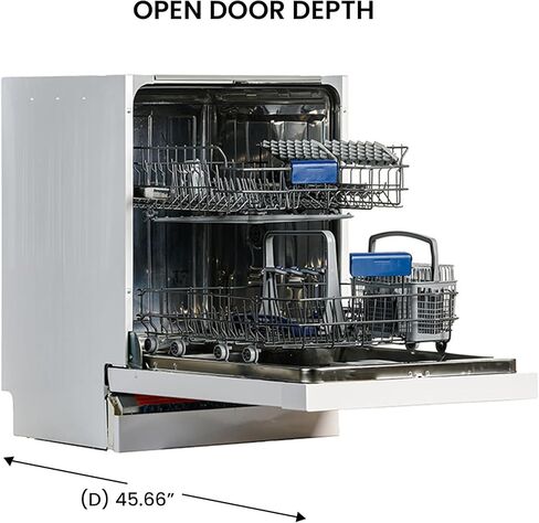 غسالة أطباق مدمجة مقاس 24 بوصة تحتوي على 14 مكانًا مع 8 برامج غسيل (ستانلس ستيل) in Kuwait