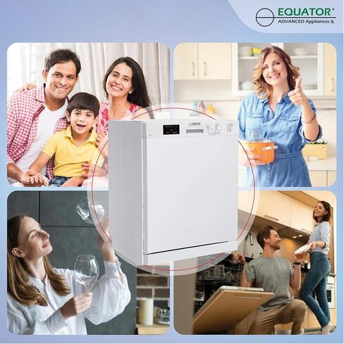 غسالة أطباق مدمجة مقاس 24 بوصة تحتوي على 14 مكانًا مع 8 برامج غسيل (ستانلس ستيل) in Kuwait