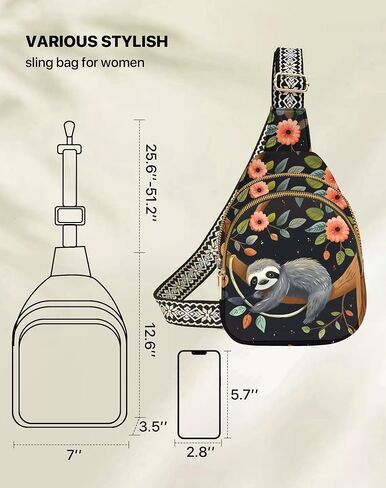 Yrebyou Small Sling Bag for Women Leather Sling Crossbody Bags Travel Chest Daypack Adjustable for Casual Outdoor in Saudi Arabia