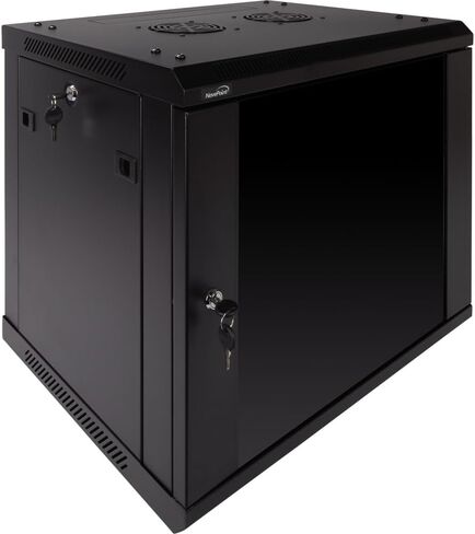 NavePoint 6U Server Rack Enclosure - 17.7" Deep, 6U Wall Mount Network Cabinet with Locking Glass Door for 19" IT Equipment, 6U Network Rack with 2 Fans, Removable Side Panels, Black in Kuwait