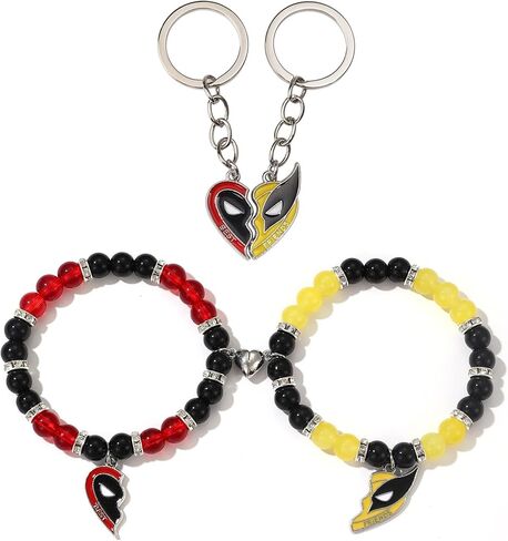 سوار Deadpo and Wolvers، أفضل صديق لسلسلة المفاتيح هدية لـ 2 من الأبطال الميتين المتطابقين مع مجموعة سلسلة المفاتيح in Kuwait