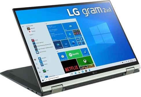 كمبيوتر محمول LG gram خفيف للغاية، 16 بوصة WQXGA (2560 x 1600) IPS 16:10 شاشة لمس 2 في 1، Evo i7-1165G7، عمر بطارية 21 ساعة، قلم ستايلس، واي فاي 6، Thunderbolt 4، بصمة الإصبع، كاميرا ويب (16 جيجابايت رام) | ٥١٢ جيجا بايت PCIe SSD) in Kuwait