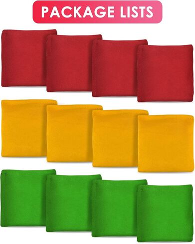 TINDTOP Bean Bags for Tossing(3.9 * 3.9inch, 100g/3.5oz), 12 Pack Cornhole Outdoor Toss Gaming Colorful Canvas Bean Bags Carnival Games Kids Beanbags Throwing Games for Kids Halloween Games in Saudi Arabia