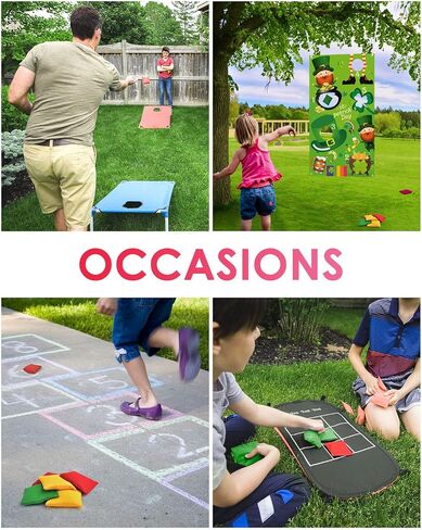 TINDTOP Bean Bags for Tossing(3.9 * 3.9inch, 100g/3.5oz), 12 Pack Cornhole Outdoor Toss Gaming Colorful Canvas Bean Bags Carnival Games Kids Beanbags Throwing Games for Kids Halloween Games in Saudi Arabia