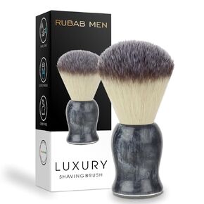 RUBAB MEN Premium Shaving Brush for Men Made with Cruelty-Free Soft Bristles |Panther Edition| Experience Luxury Wet Shave | Boosting an Elegant Black-Toned Handle Handcrafted by Master Craftsman