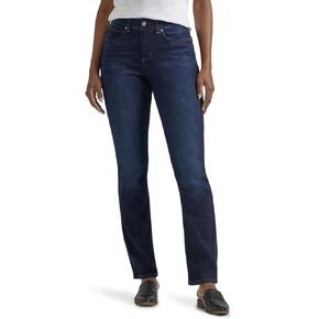 Lee Women's Ultra Lux Comfort with Flex Motion Straight Leg Jean, Main Thrill, 14