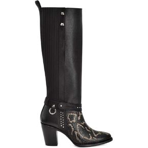 Cuadra Women's Tall Boot in Python Leather Black 4V01PH