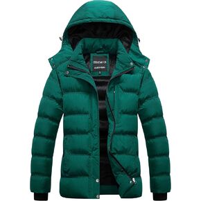 CREATMO US Women's Warm Winter Coat Waterproof Ski Jacket Padded Puffy Overcoat With Detachable Hood