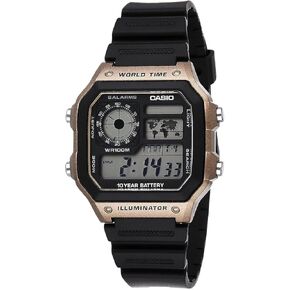 Casio Men's 10 Year Battery Quartz Watch with Stainless Steel Strap, Silver, 24.1 (Model: AE-1200WHD-7AVCF)