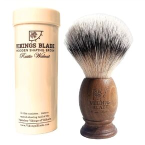 Luxury Shaving Brush for Men by VIKINGS BLADE, Ultra Heavy Acrylic & 316L Steel Handle, Super Strong Knot Backbone, Minimal Shedding, Fast Lather, Extremely Smooth & Plush on Skin (Dark Stallion)