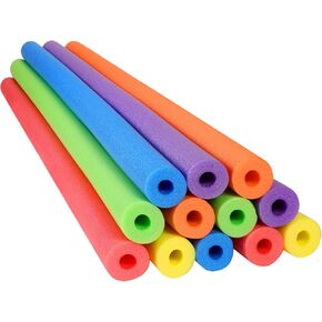 12 Pack Pool Noodles Foam Swim Noodles 52 Inch Jumbo Hollow Swimming Pool Noodle Bulk Bright Pool Noodles Floats Heavy Duty for Swimming Floating Craft Projects Padding Bumper