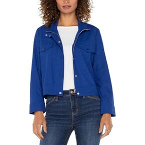 Liverpool Women's Utility Crop Jacket Textured Stretch Woven