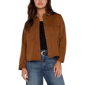 Liverpool Women's Cropped Shirt Jacket Soft Touch Twill