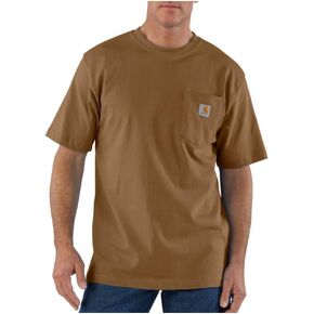 Carhartt Men's Loose Fit Heavyweight Short-Sleeve Pocket T-Shirt, Brown, 4X-Large/Tall