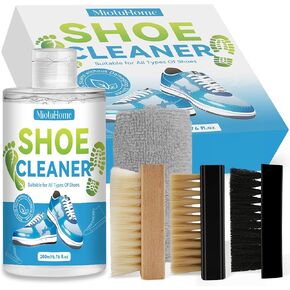 Shoe Cleaner Kit for Sneaker, 8.45 Oz Sneaker Cleaner with Shoe Brushes & Towel, White Shoe Cleaner Kit, Sneaker Cleaning Kit for Leather Nubuck Mesh Suede Knit White Shoe Trainer and All Materials