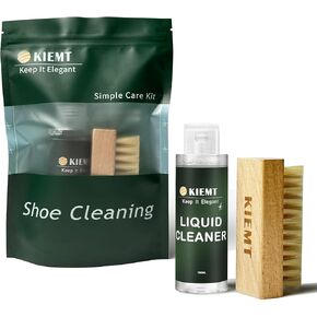 KIEMT Shoe Cleaner Kit for Sneakers,Fabric, White, Leather, Canvas, Cotton, Knit, Mesh, Plastic, Rubber.Sneaker Cleaner,Shoe Care Set with Brush, 3.52 Oz