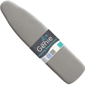 HOME GENIE Ironing Board Cover, Silicone Coating, Full Size Scorch Resistant Padding, Elastic Edge Heavy Duty Iron Pad Covers Standard Boards, Hook and Loop Fastener Strap Extra Thick, Blue 15" x 54"