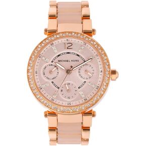 Michael Kors Parker Women's Watch, Stainless Steel and Pavé Crystal Watch for Women with Steel, Leather, or Silicone Band