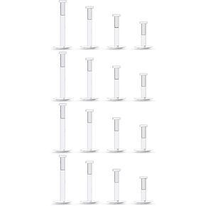 Lcolyoli 16G Clear Earrings for Sports Clear Push Top Piercing Retainers 2mm Flat Top Bioflex Lip Rings Labret Retainer for Women Men 6-12mm Bar Length