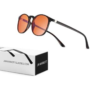 JW MARRIOTT Spring Hinges Blue Light Blocking Glasses for Women/Men, Fake Eyeglasses Square Fashion Retro Vintage Frame, Anti UV Ray Computer Gaming Glasses with Clear Lens (Light Black)