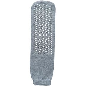 2XL Non- Slip Single Tread, Extra Wide Slipper Socks (Pack of 3), Grey