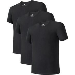 DAVID ARCHY Men's Undershirt Sorona Cotton Moisture-Wicking T-Shirts Stretch Crewneck Tees for Men 3-Pack in Kuwait
