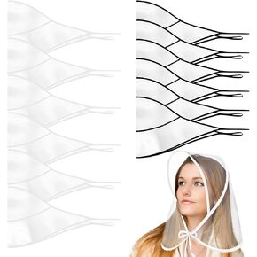 12 Pieces Clear Rain Hat with Visor, Reusable Plastic Rain Bonnet, Foldable Rain Scarf for Lady Waterproof, Women Rain Wear Protect Hairstyle