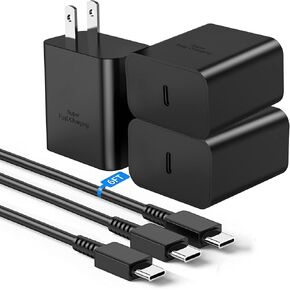 Type C Charger, 2 Pack 45W USB C Wall Charger Super Fast Charging Block & 6ft C Cable for Samsung Galaxy S23,S22+/S22, Note 10+/Note 20/S21/S10/S9, Galaxy Tab S7/S7+/S8/S8+/S8 Ultra,PPS Charger