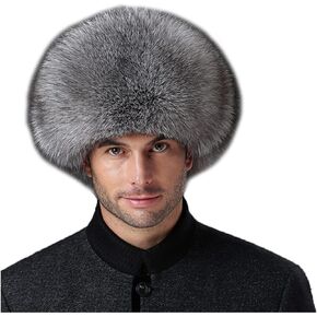 Mens Winter Sheepskin Shell Fluffy Real Hair Hat Russian Ushanka Hats