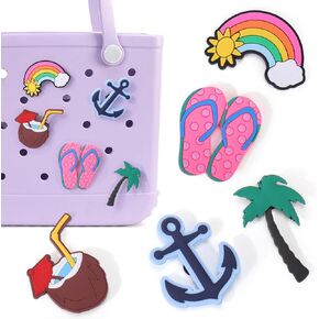 BABORUI 5Pcs Hawaii Charms for Bogg Bag, Accessories Charms for Bogg Bag/Simply Southern All Size, Cute Charm for Bogg Accessories
