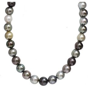 Tahitian South Sea Pearl Necklace Gift for Women AAA 14-13 mm Fancy Multicolor 36" Opera Length