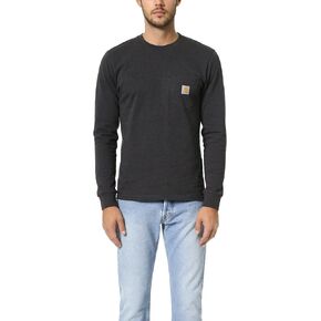 Carhartt Men's Loose Fit Heavyweight Long Sleeve Logo Pocket Work T-Shirt Big Black XXXX-Large Tall