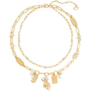 Kate Spade New York Womens Statement Charm Necklace Clear/Gold One Size in Saudi Arabia