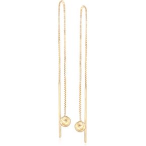 Ross-Simons 14kt Yellow Gold Ball Drop Threader Earrings