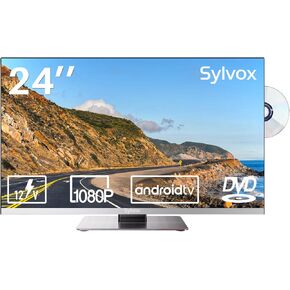 SYLVOX RV TV, 22 inches 12/24V 1080P Full HD Small Android Smart TV, Built-in APP Store, Support WiFi Bluetooth, for Car Home Camper Truck Boat(Limo Series, 2023)