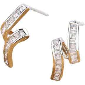 Silver Stud Earrings with Cubic Zirconia