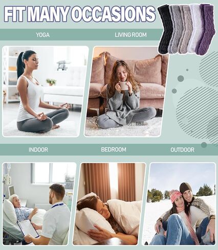 Fuzzy Socks for Women Fluffy Slipper Socks Cozy Winter Warm Soft Microfiber Plush Home Sleeping Gift Socks in Saudi Arabia