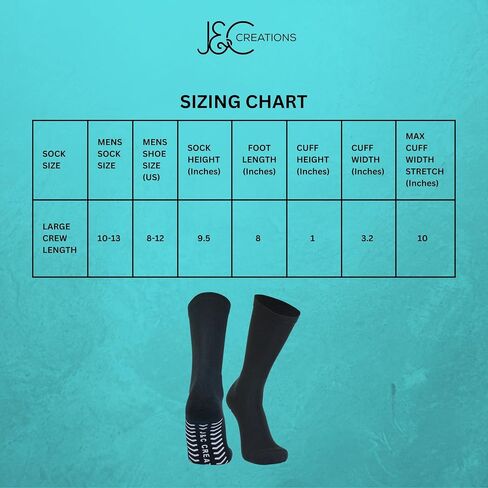 J&C Creations Non Slip Socks Mens - Hospital Socks For Men With Grips - Gripper Socks For Men - 80% Viscose Bamboo in Saudi Arabia