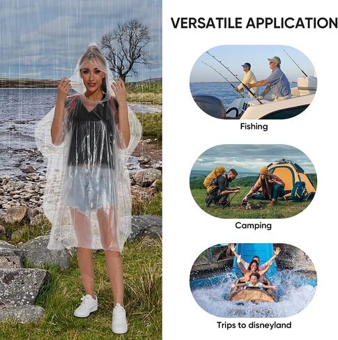 APEXUP Disposable Rain Ponchos for Adults, Emergency Rain Poncho for Camping Hiking Travelling in Saudi Arabia