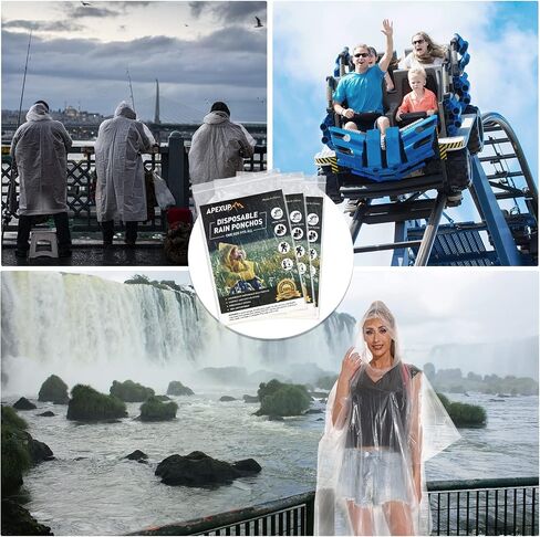 APEXUP Disposable Rain Ponchos for Adults, Emergency Rain Poncho for Camping Hiking Travelling in Saudi Arabia